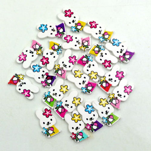 100pcs 2-Holes Mixed Butterfly Style Wooden Sewing Mend Scrapbooking DIY Buttons